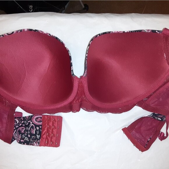 Youmita 42DDD Paisley Print Floral Lace Overlay Bra NWT - Picture 2 of 12